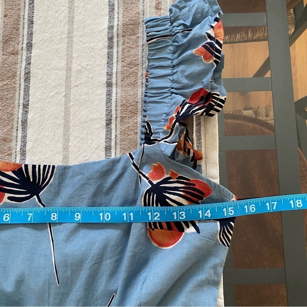 Anthropologie Bel Kazan Blue Red Floral Evie Jumpsuit XS - Picture 12 of 16